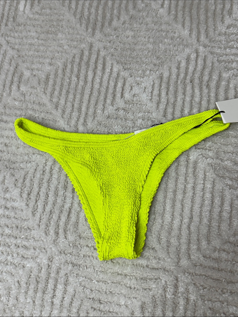 Bond-eye Neon Lime Crinkle Bikini Bottom